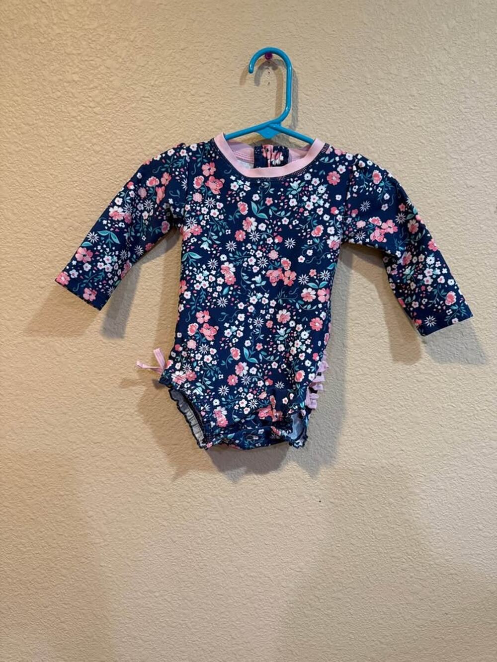 RuffleButts Floral Long Sleeve One-Piece Rash Guard